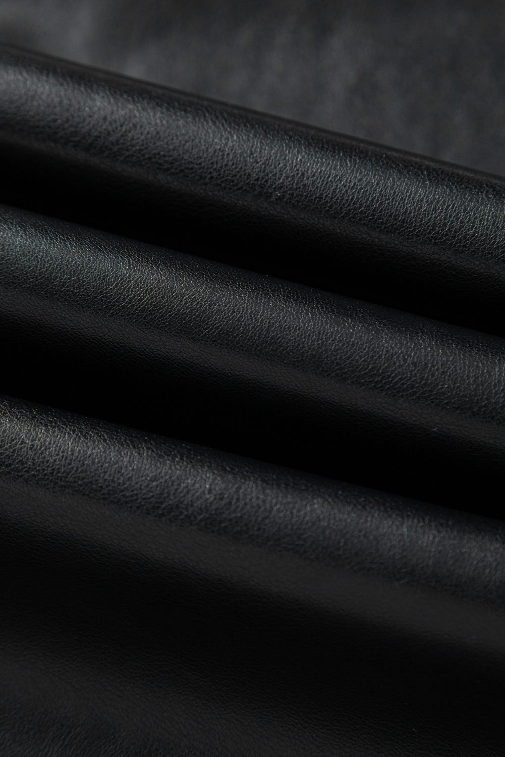 Black Faux Leather Side Slit Maxi Skirt