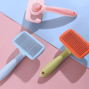Pink Self Cleaning Gently Grooming Brush Pet Comb