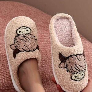 Parchment Cartoon Animal Plush Slippers