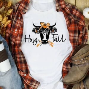 White Hay Fall Cow Head Graphic Tee