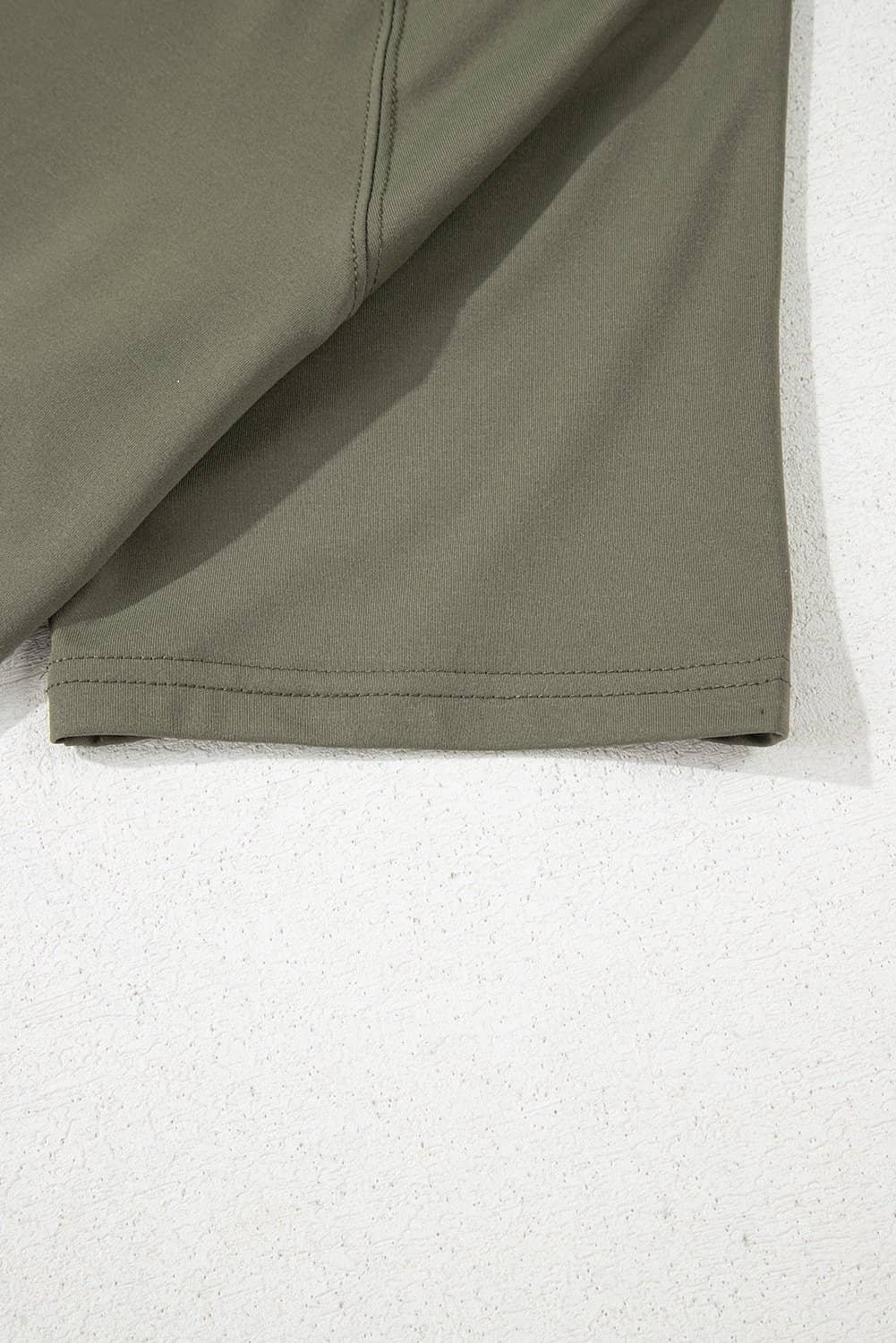 Seagrass Raw Hem Loose Tee And Wide Leg Pants Set