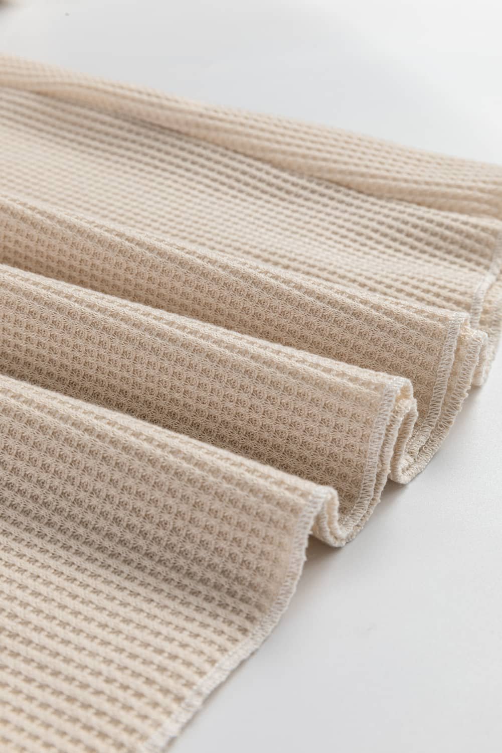 Apricot Textured Round Neck Long Sleeve Top