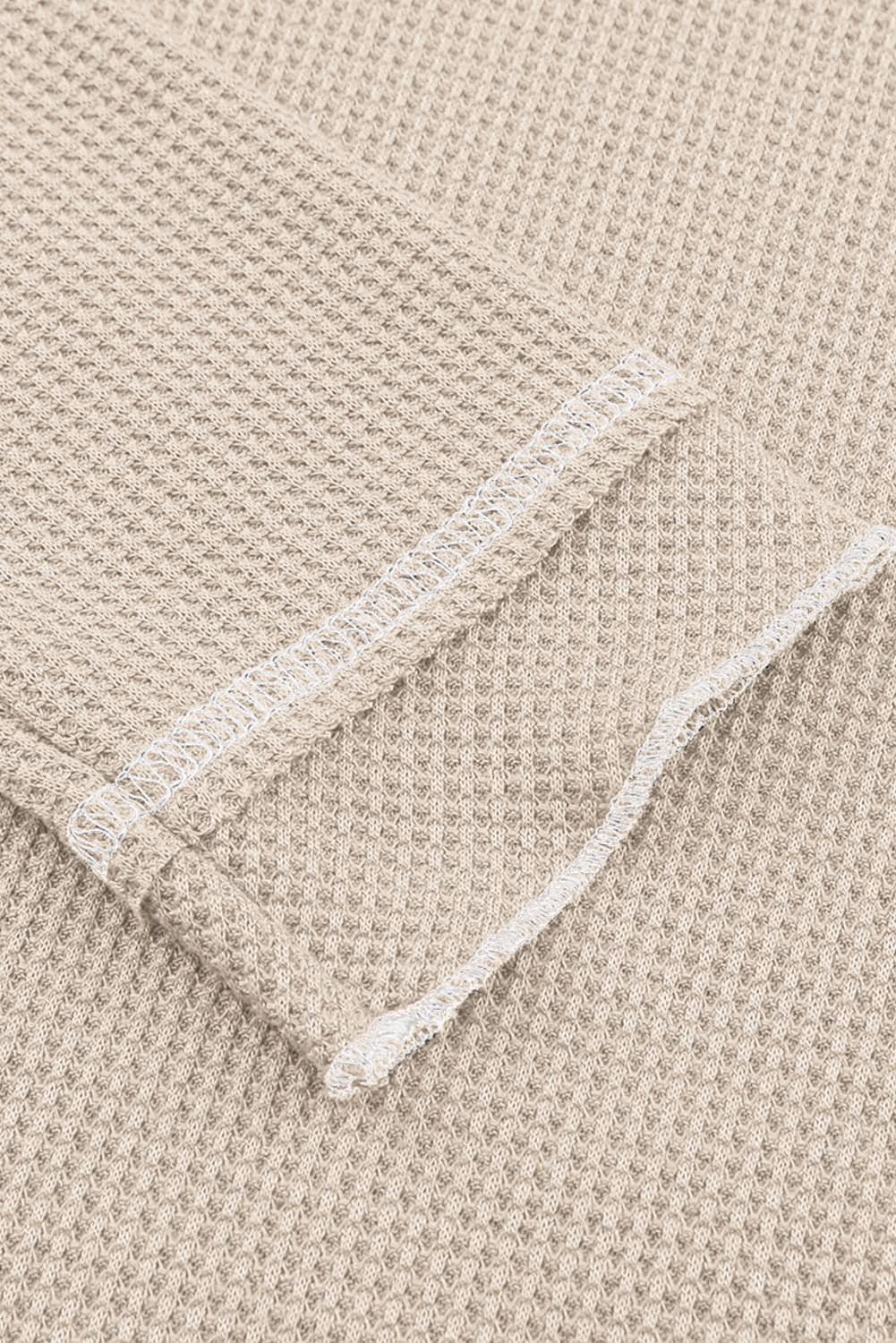 Apricot Textured Round Neck Long Sleeve Top