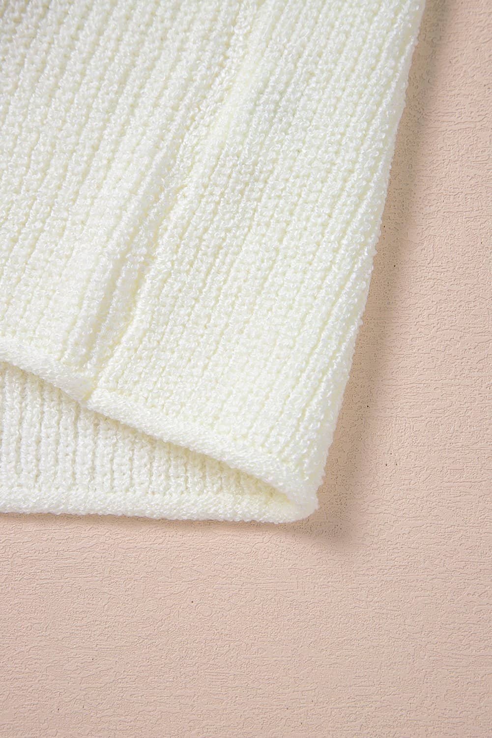 Beige Lace-Up Front V Neck Sweater Vest