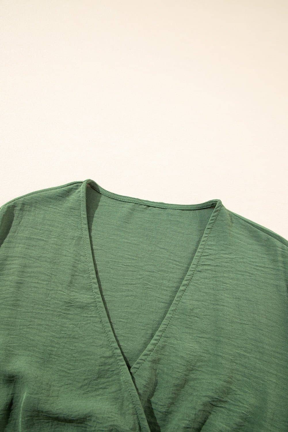 Four Leaf Clover Surplice Neckline Shirred High Waist Plus Size Maxi Dress