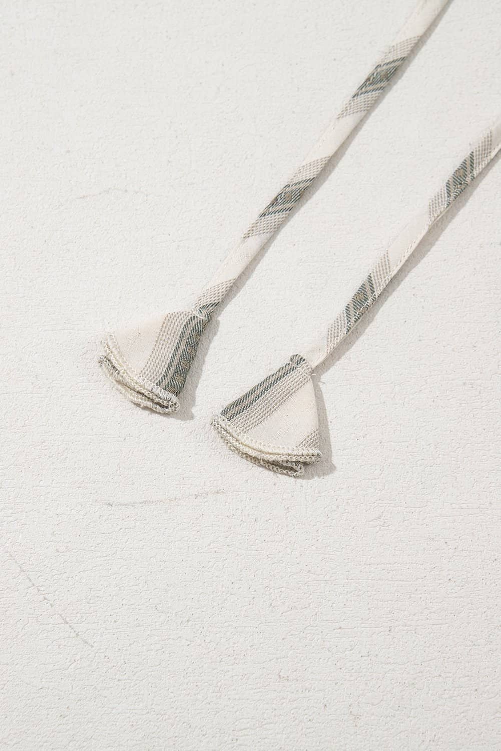 Gray Stripe Frilled Tie Neck Short Sleeve Blouse