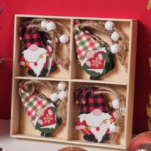Plaid Christmas Pendant Quad 12Pc Set