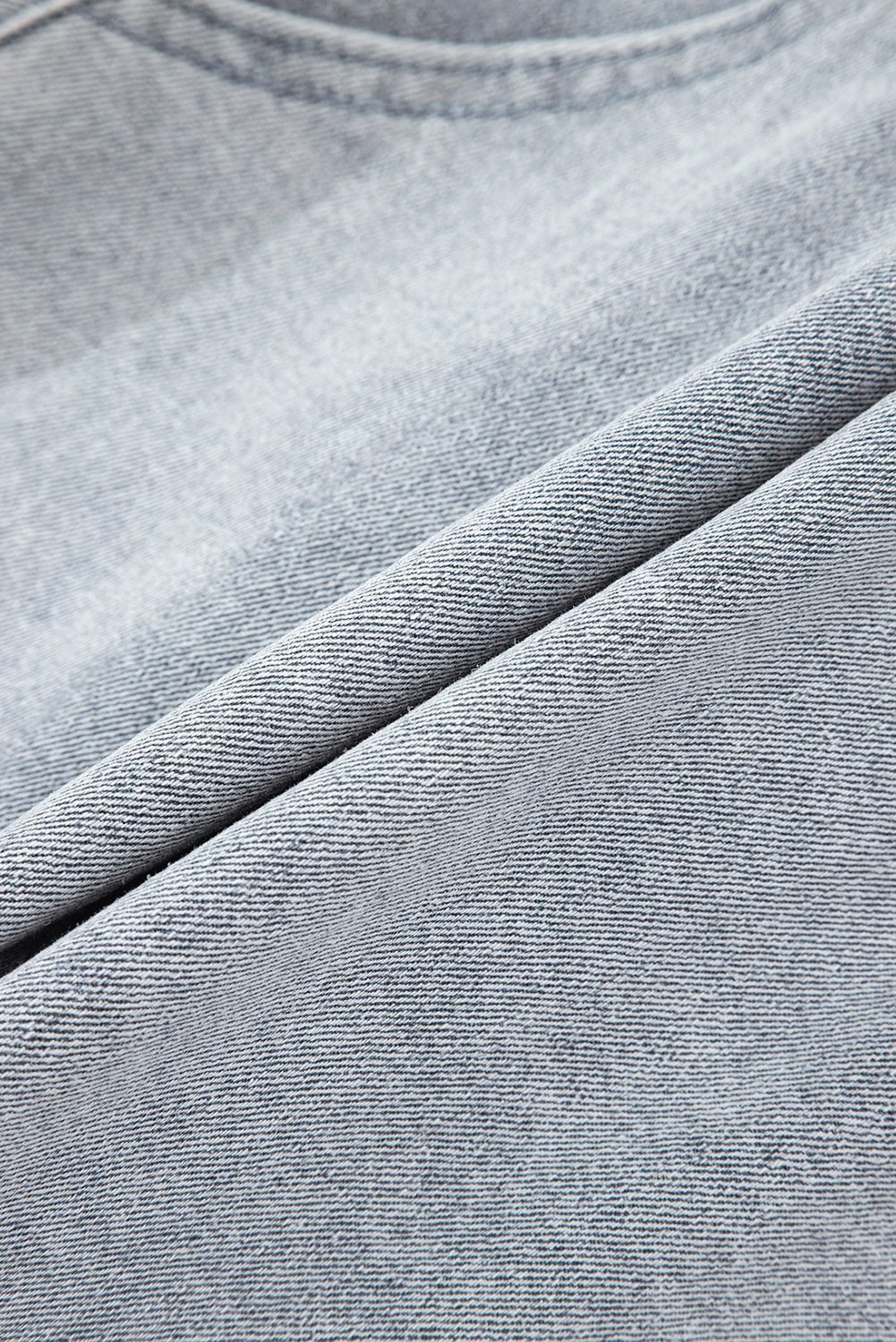 Dusk Blue Scalloped Hemline Acid Wash High Waist Denim Shorts