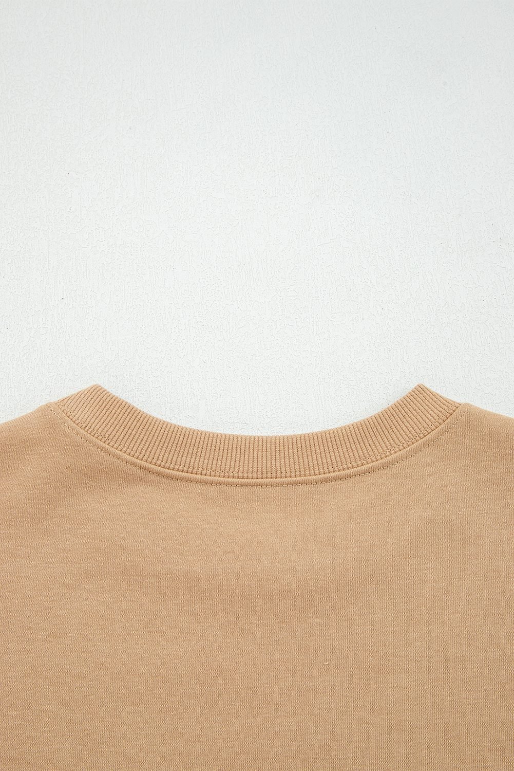 Light French Beige Varsity Striped Detail Drop Shoulder Oversized Sweatshirt