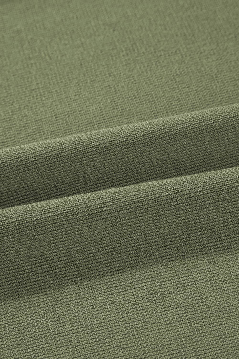 Guacamole Green Contrast Trim Half Sleeve Top Drawstring Pants Loose 2Pcs Sweater Suit