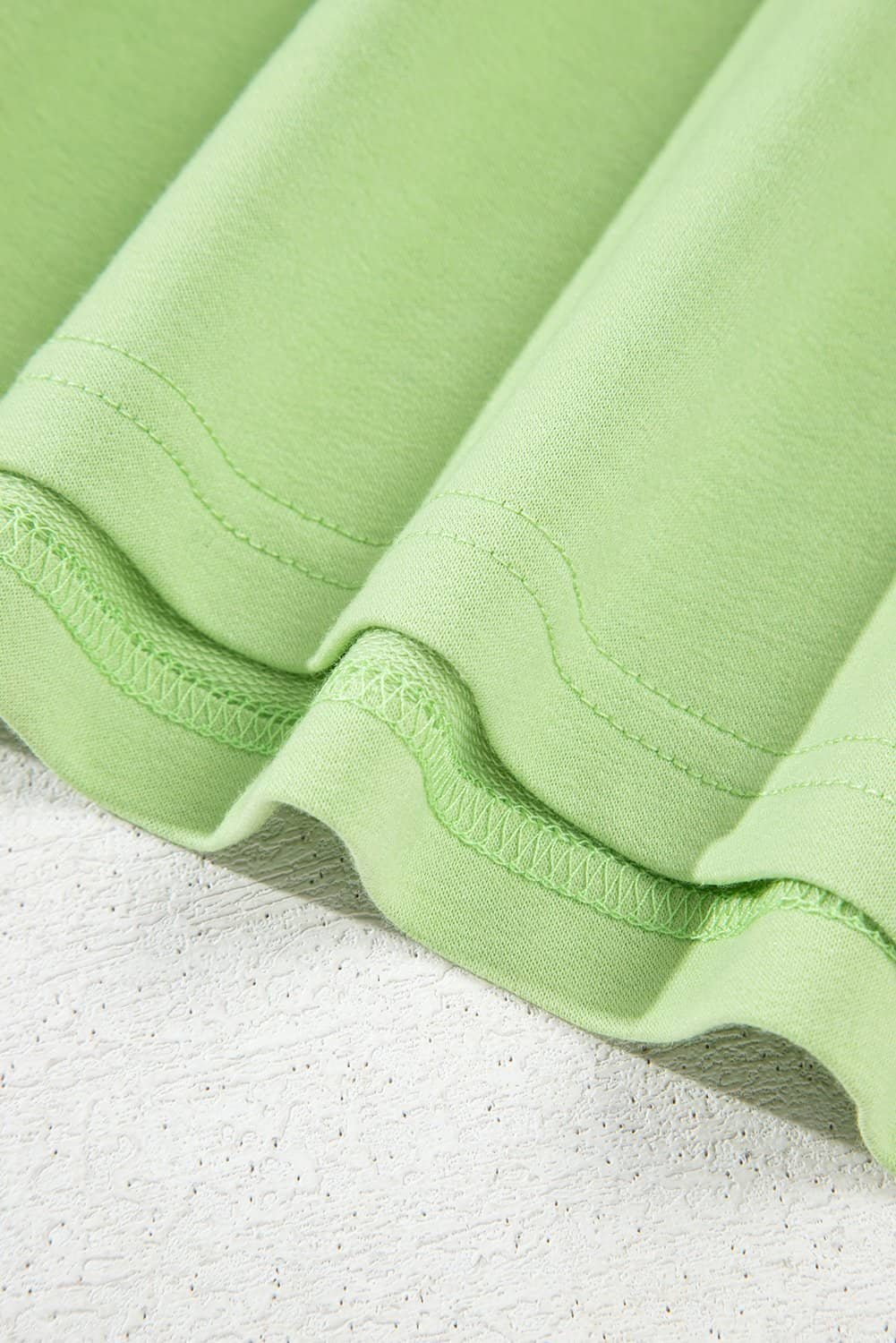 Meadow Mist Green Solid Loose V Neck Half Sleeve Tee And Shorts