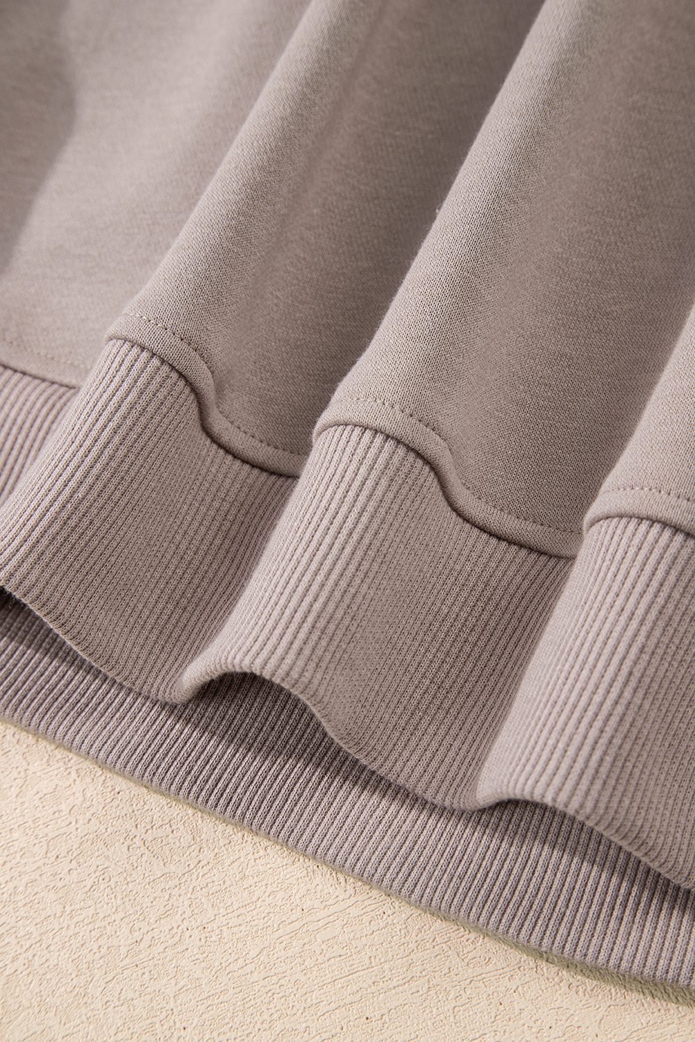 Gray Morn Varsity Striped Detail Crewneck Pullover Elastic Sweatpants 2Pcs Outfit