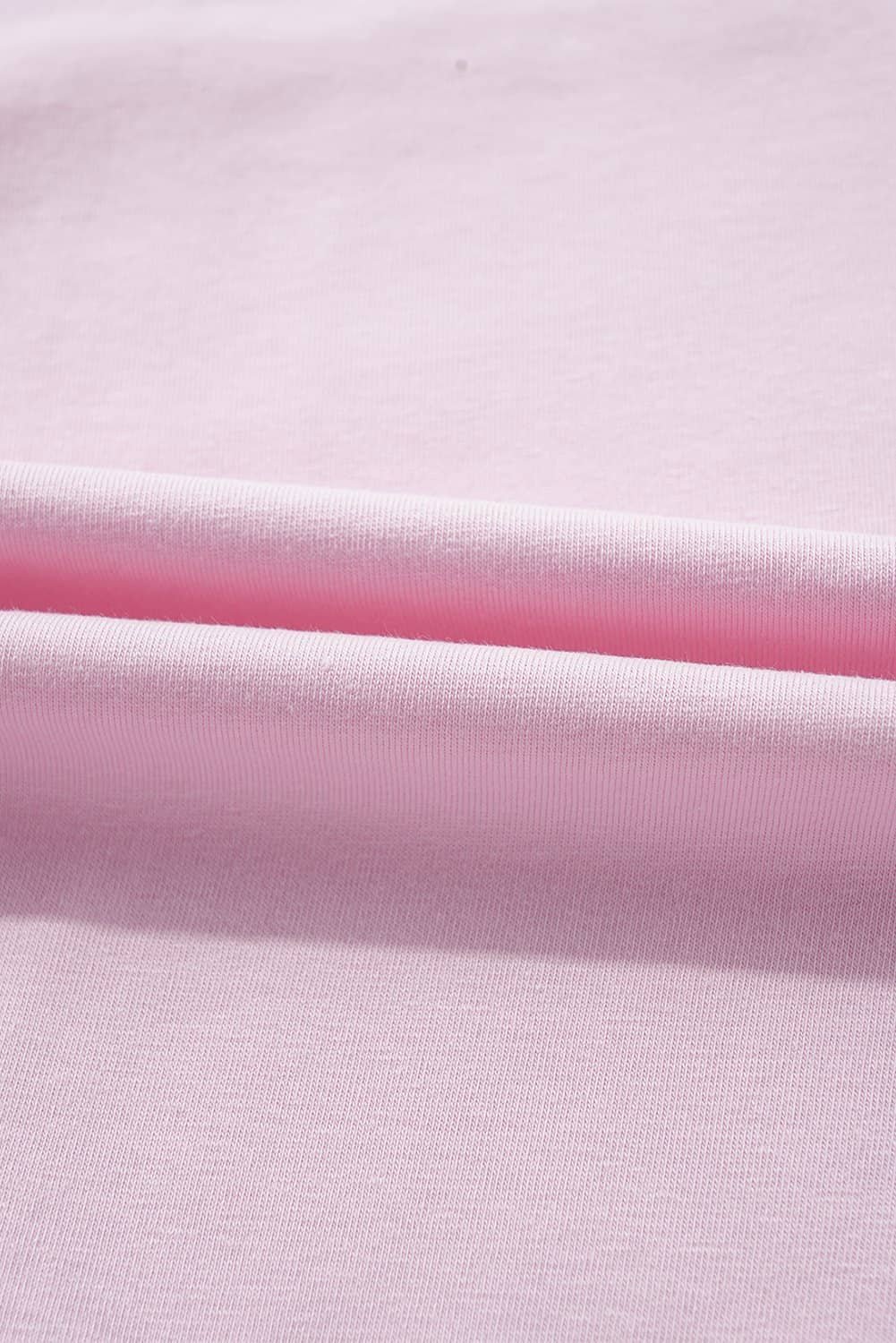 Pink Color Block Patchwork Seamed Crewneck T Shirt