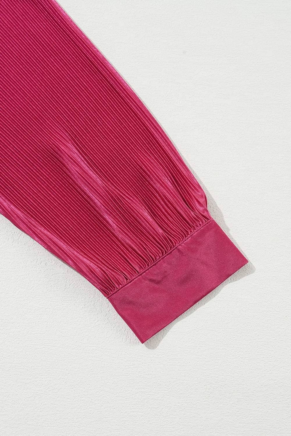 Rose Red Plus Size Ribbed Long Sleeve Shirt And Pants Pajama Set