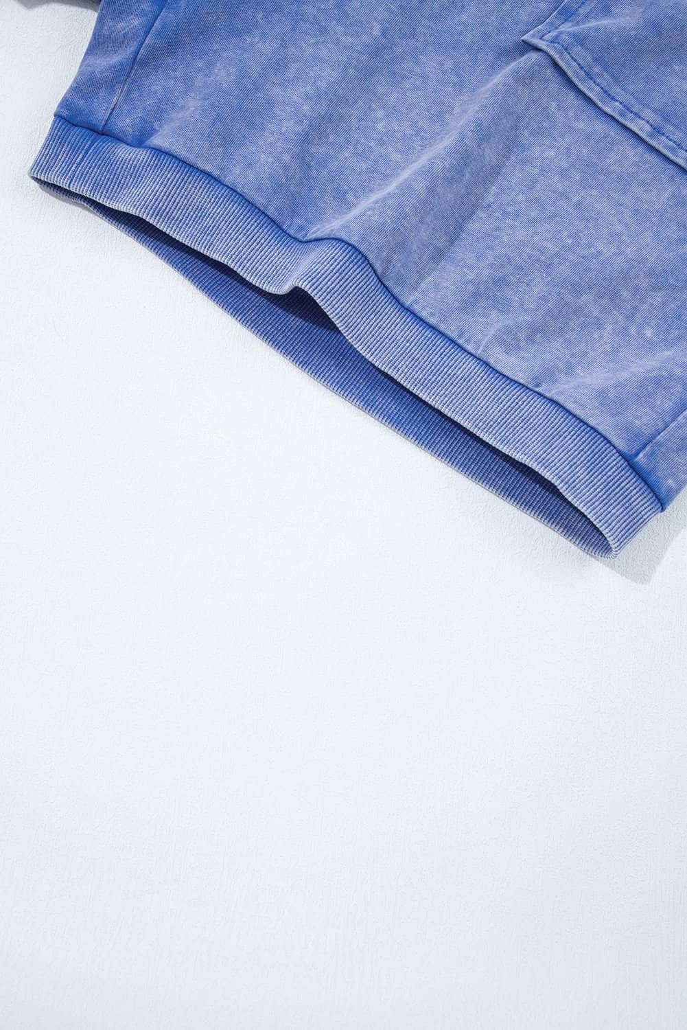 Sky Blue Mineral Wash Pocketed Sleeveless V Neck Loose Romper