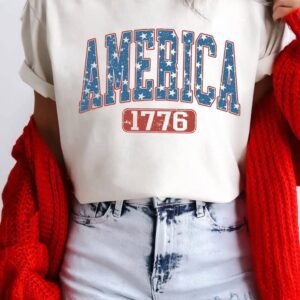 White Star America 1776 Print Independence Day Tee