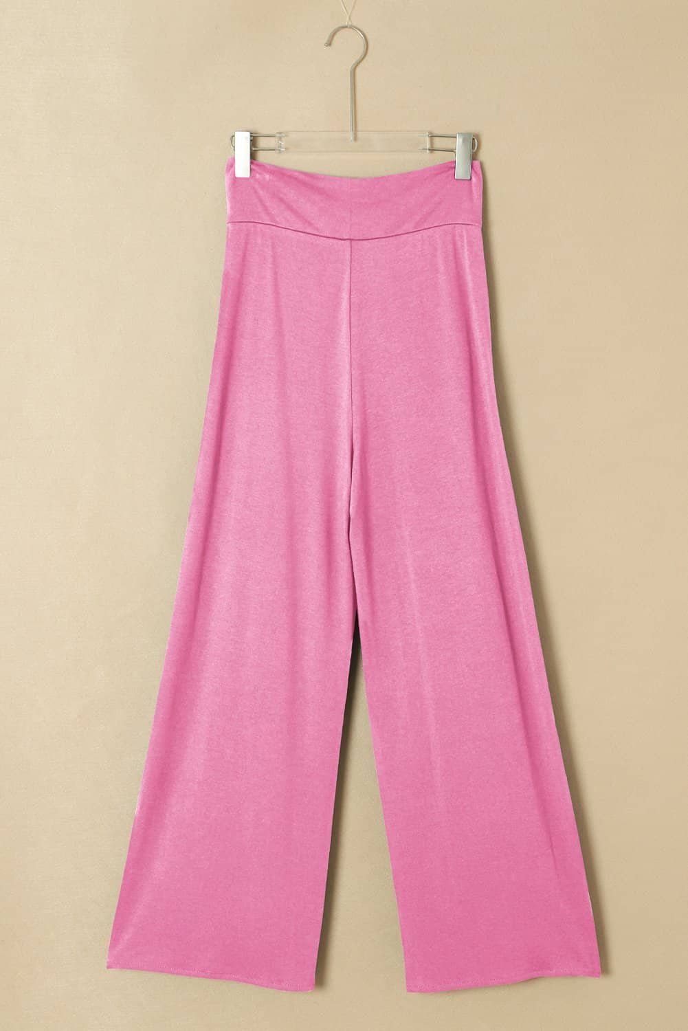 Bonbon Knotted Drop Waist Split Leg Relaxed Pants