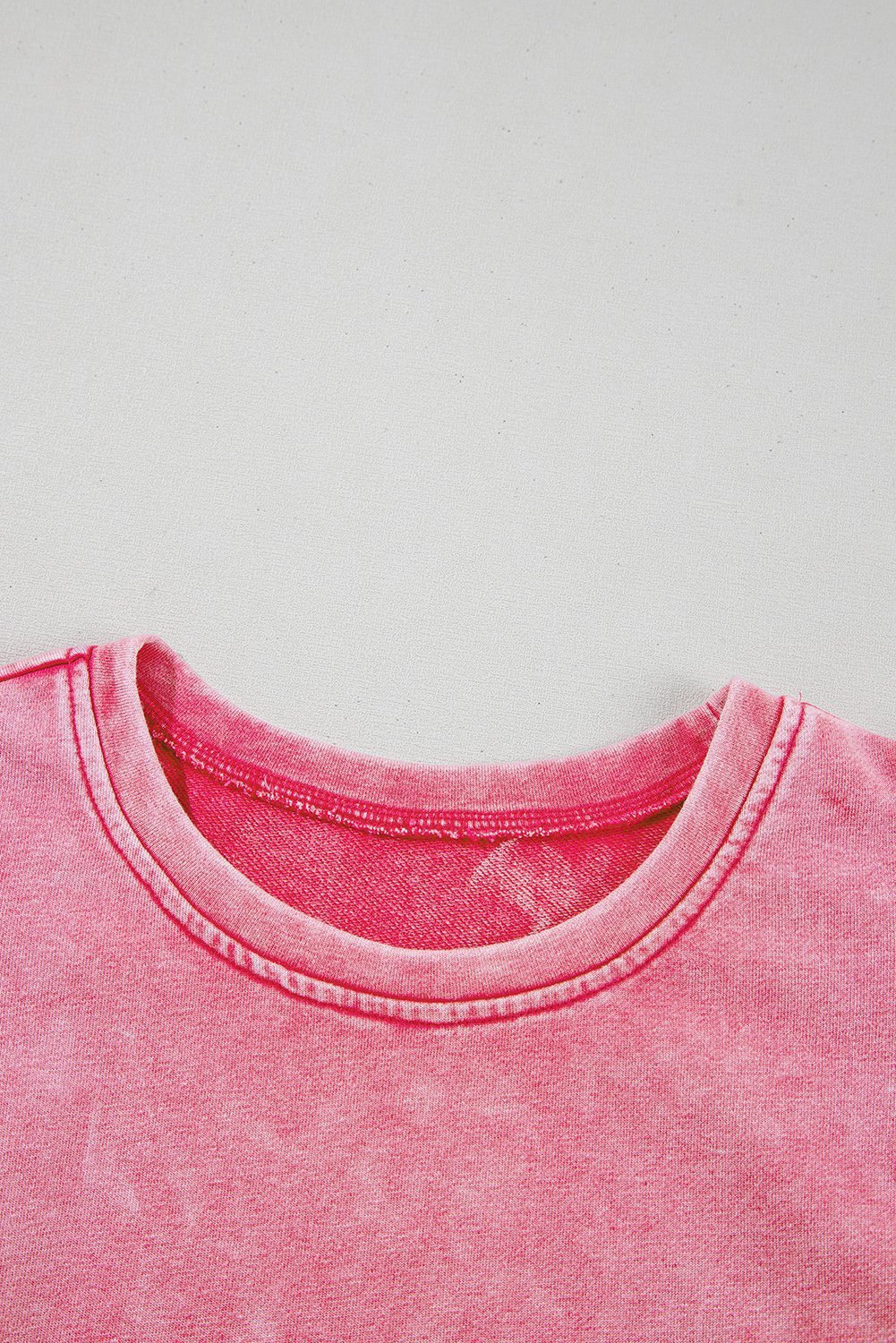 Sachet Pink Mineral Wash Raw Edge Ruffle Mini Dress