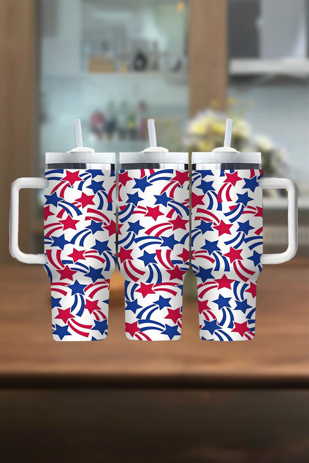 White American Stars Print Large Tumbler 40Oz