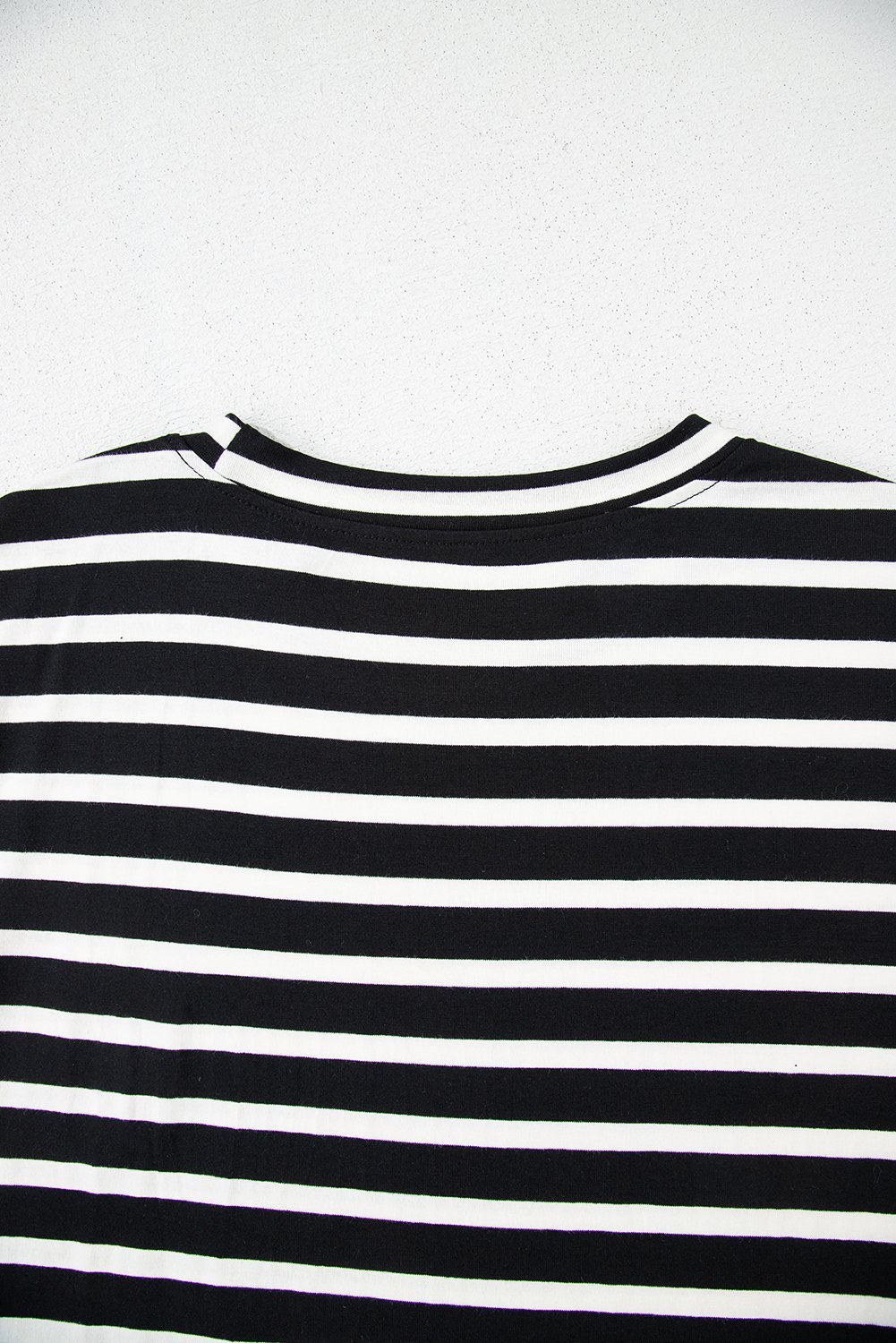 Black White Striped Short Sleeve Top And Shorts Set