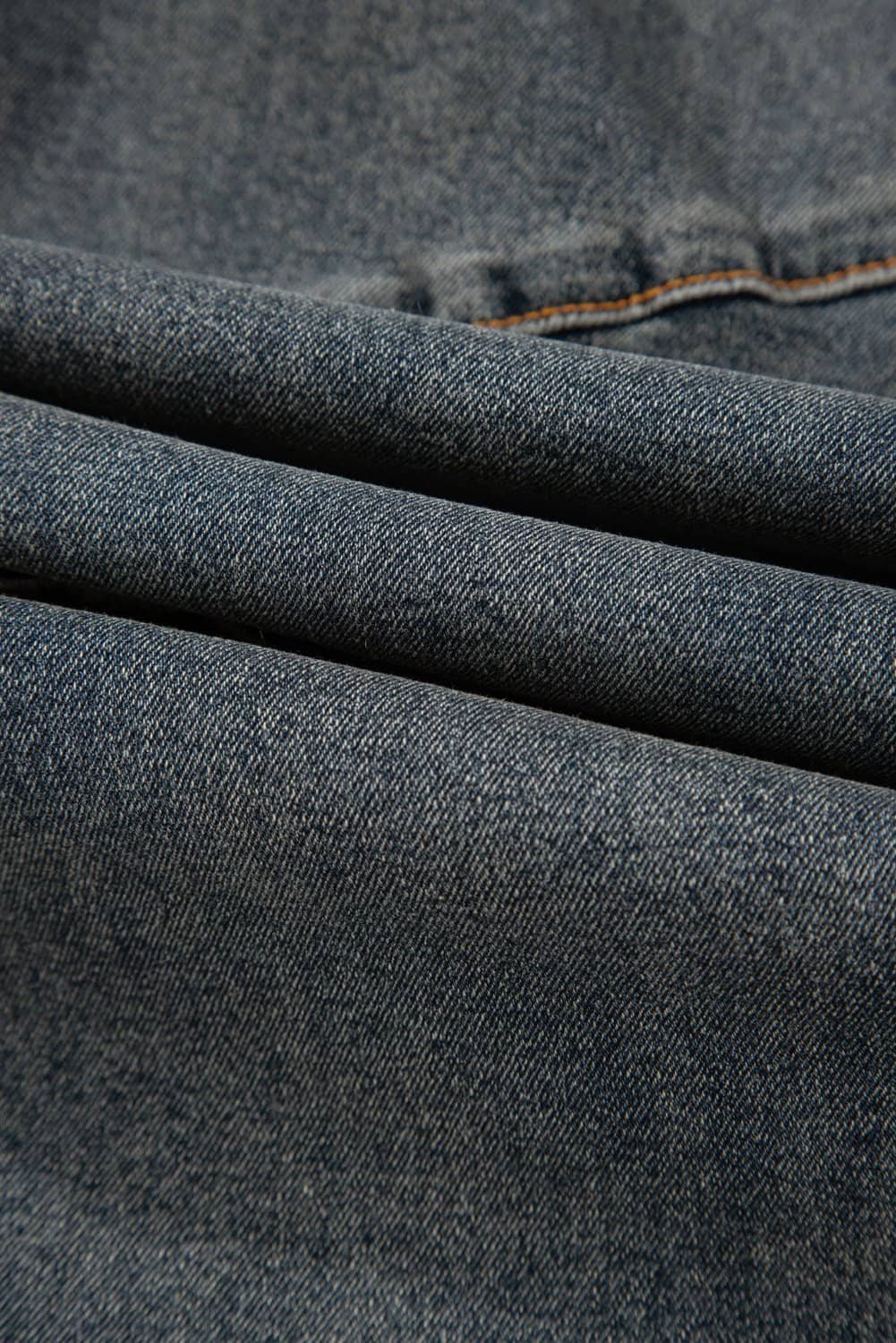 Sail Blue Exposed Stitching Loose Straight High Waist Jeans