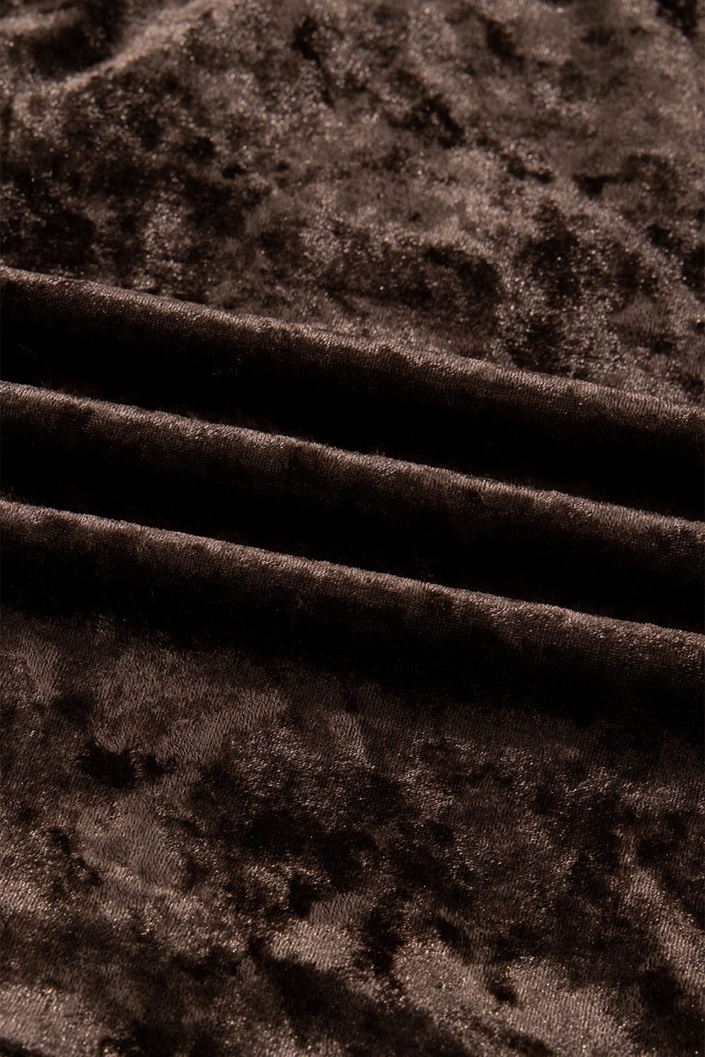 Coffee Plus Size Velvet Babydoll Mini Dress With Puff Sleeve