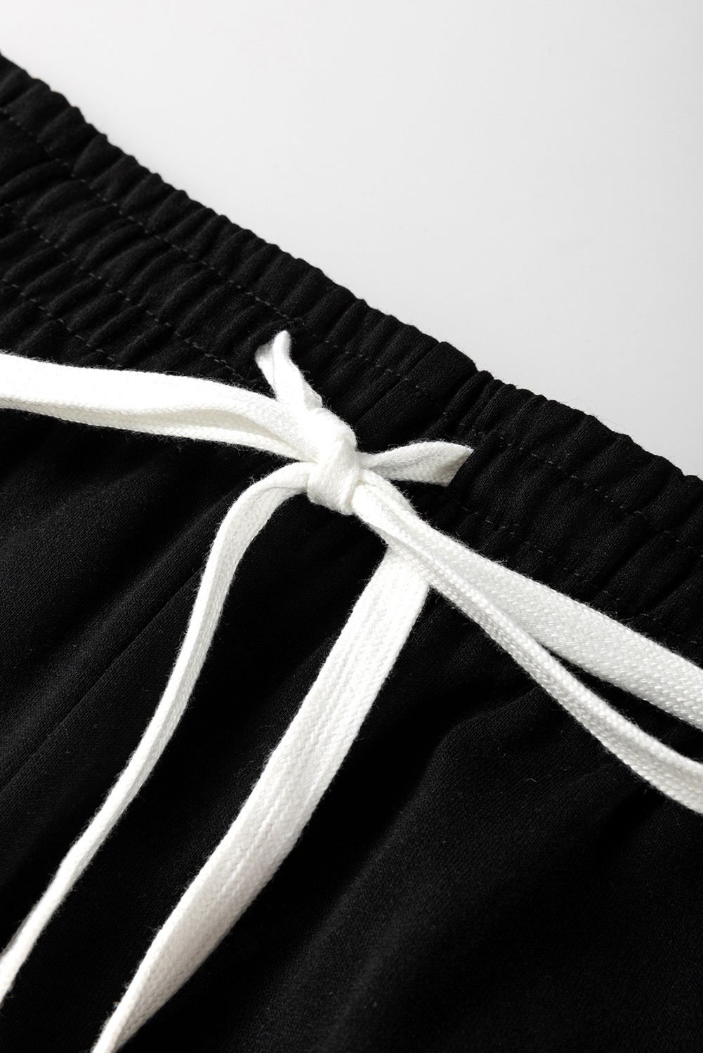 Black Stripe Drop Shoulder Pullover And Jogger Pants Set