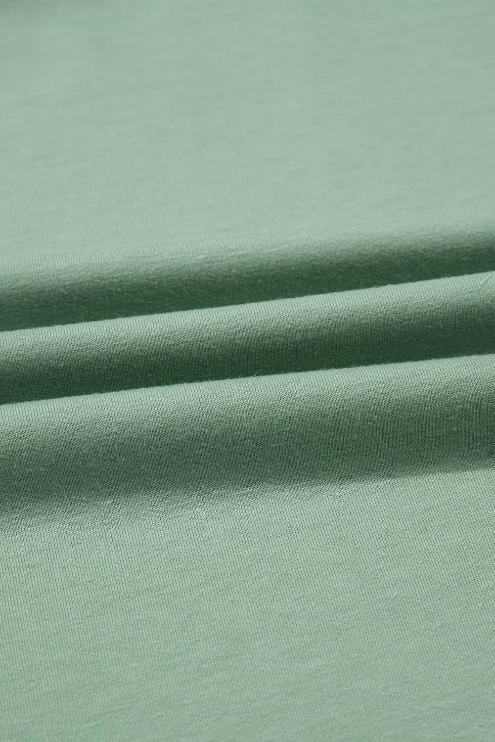 Smoke Green Half Sleeve Raw Seam High Low Side Split Top