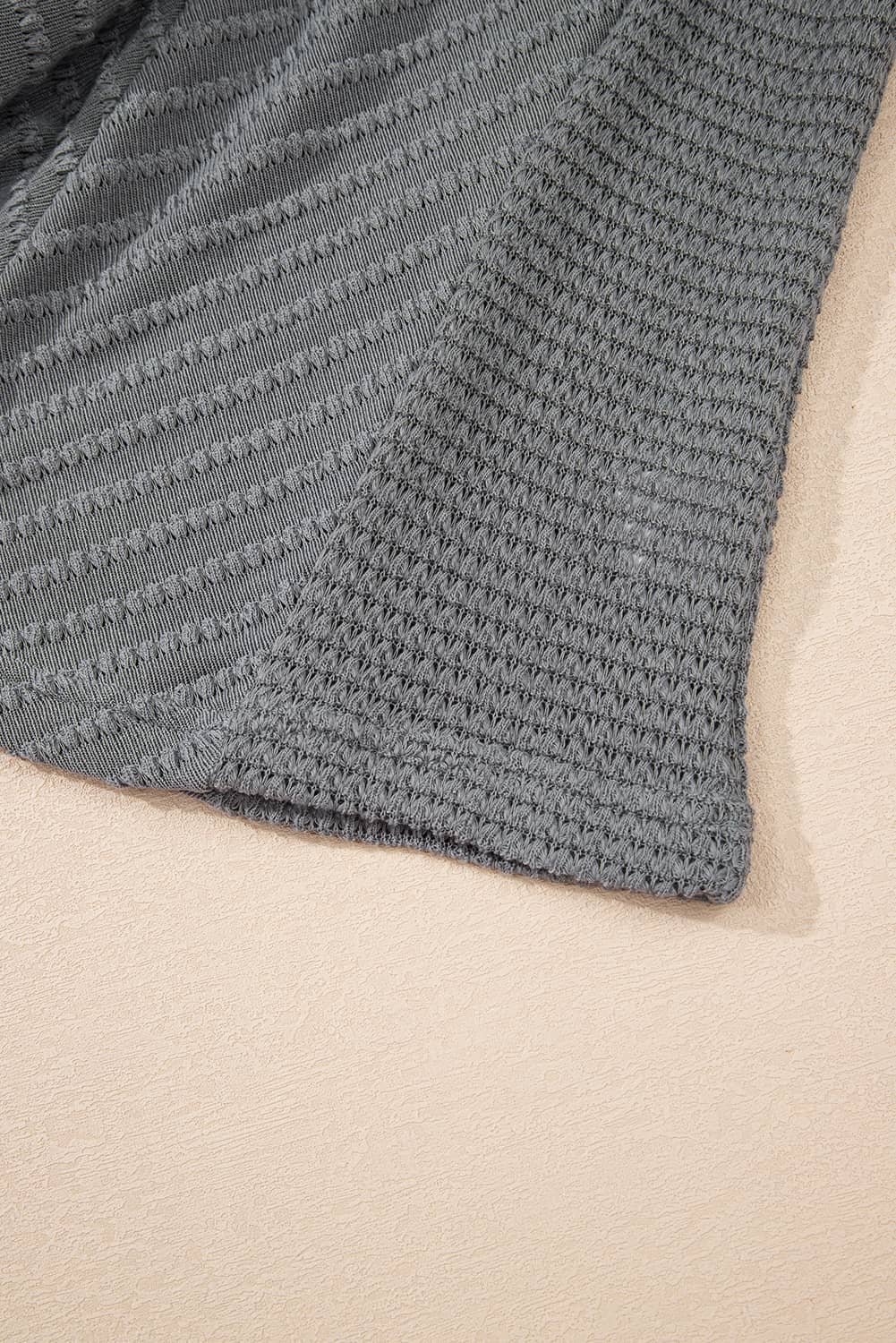 Sleet V Neck Chevron Texture Patchwork Long Sleeve Knit Top