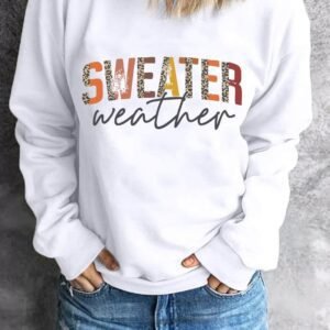 White Sweater Weather Vibrant Monogram Sweatshirt