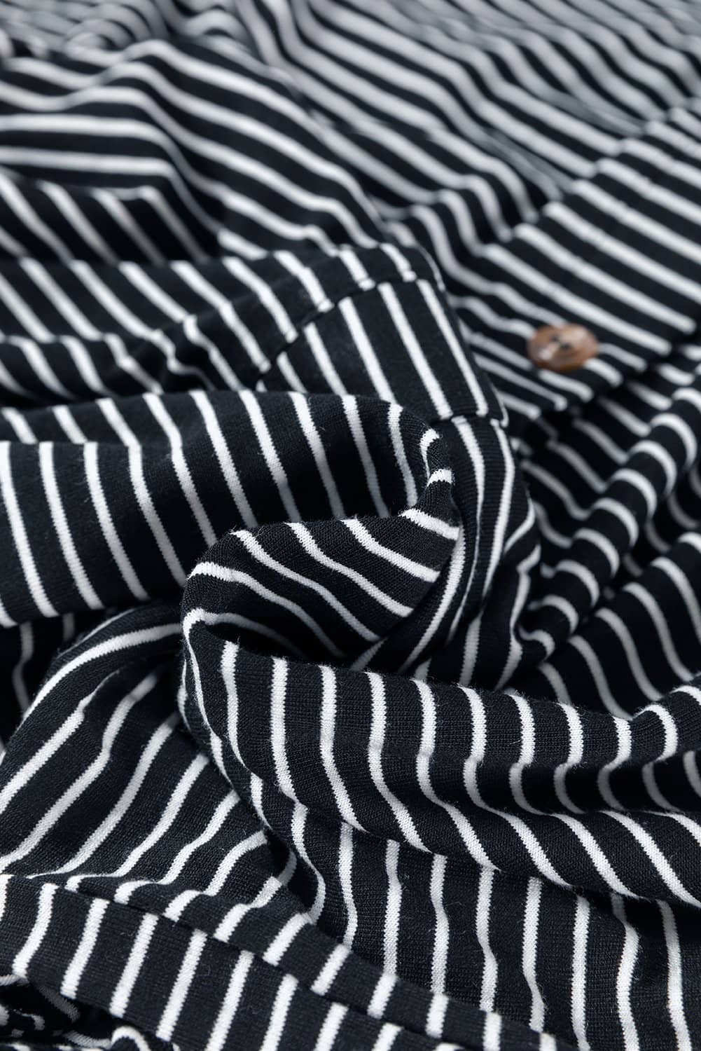 Black White Striped Print Buttoned Wide Leg Sleeveless Jumpsuit