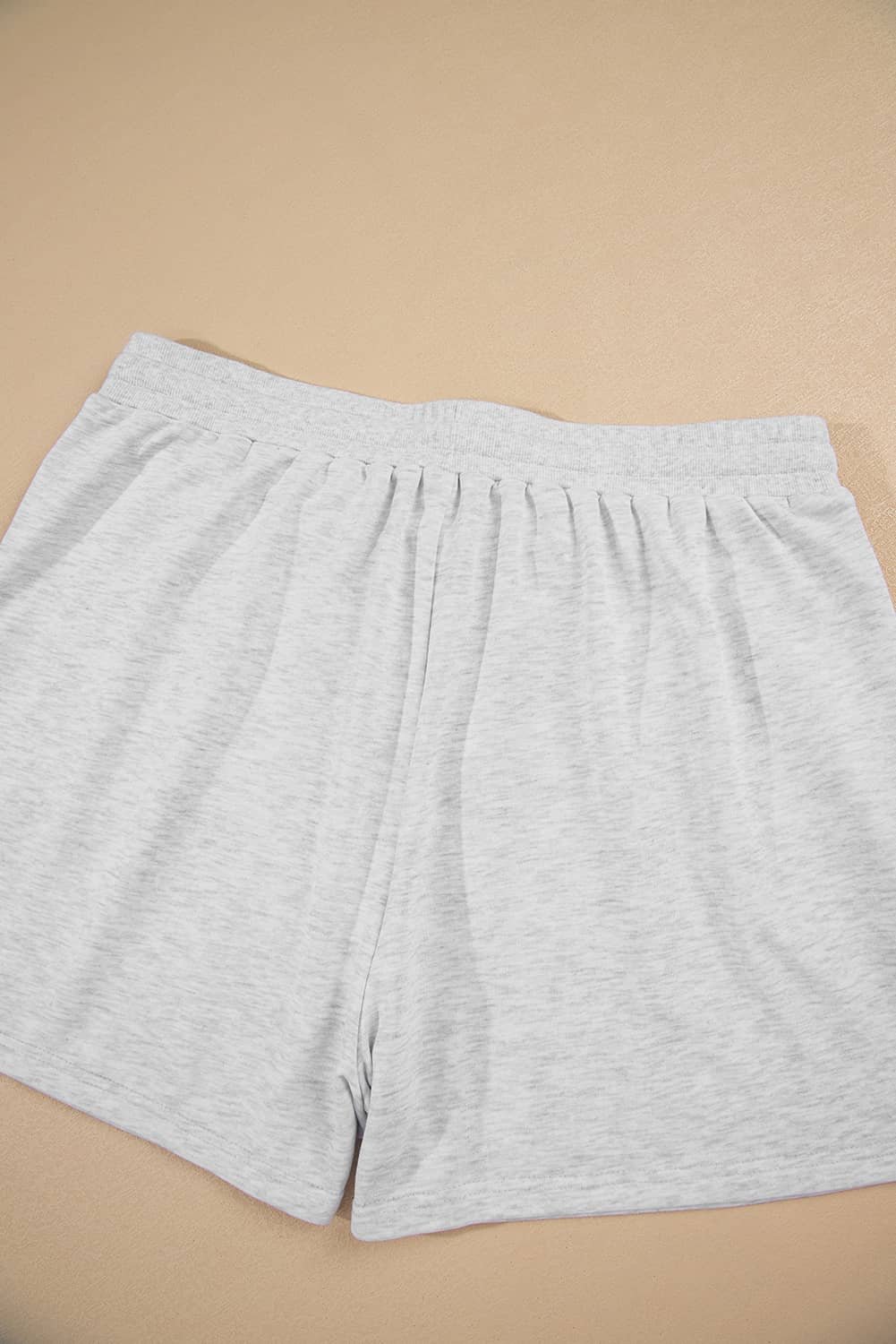 Light Grey Uneven Hem Colorblock Pullover Casual Shorts Plus Size 2Pcs Outfit