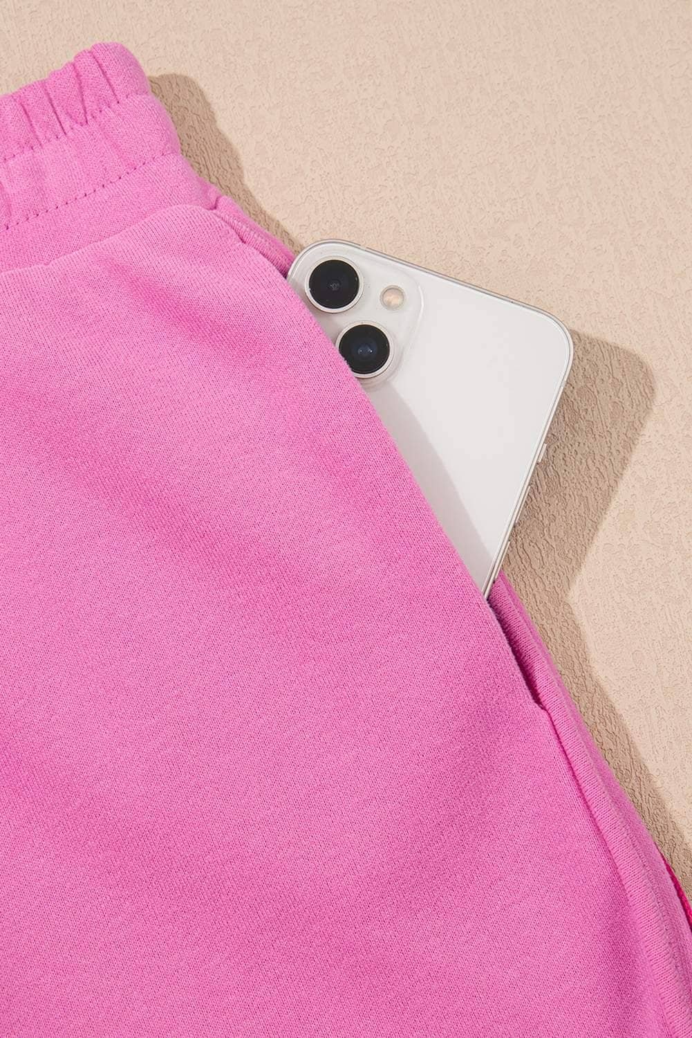 Bonbon Striped Accent Pullover And Shorts Two Piece Casual Set