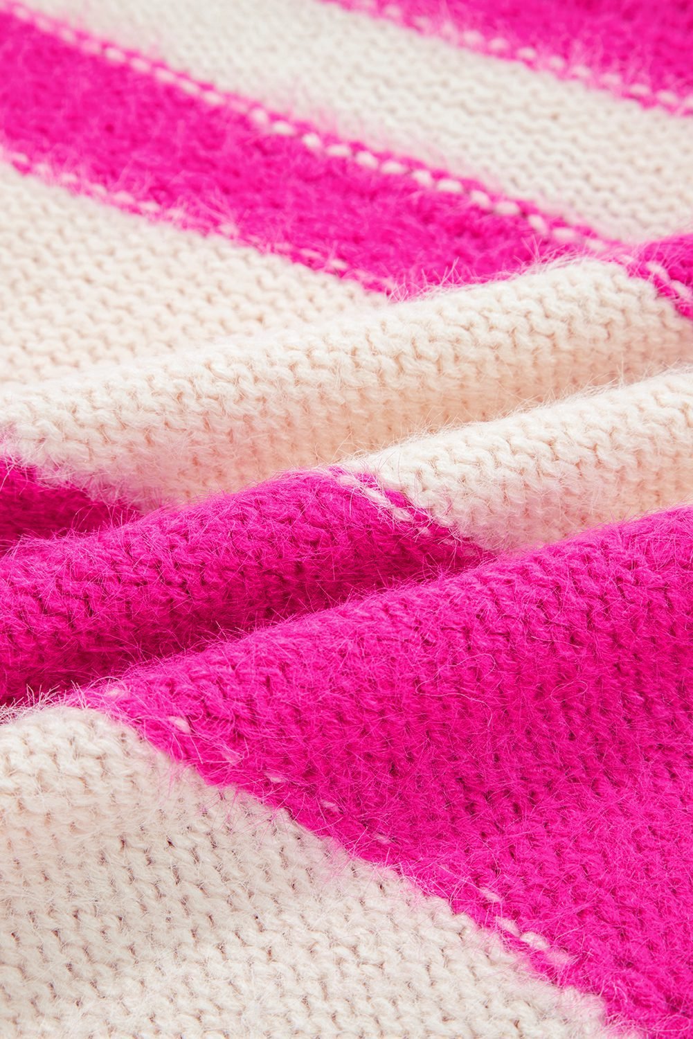 Rose Red I Know Waht I Wat Sequin Letter Graphic Colorblock Loose Sweater