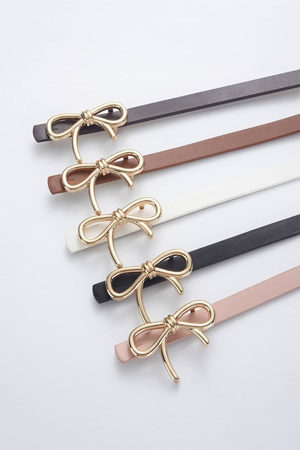 Thai Curry Bow Knot Decor Thin Waist Belt