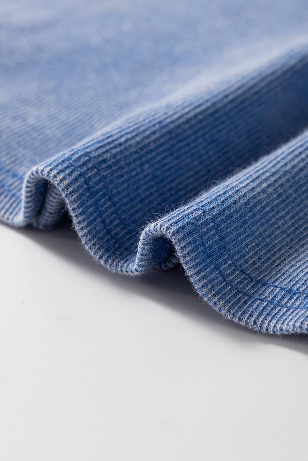 Sky Blue Mineral Wash Ribbed Notch Neck Tank Top