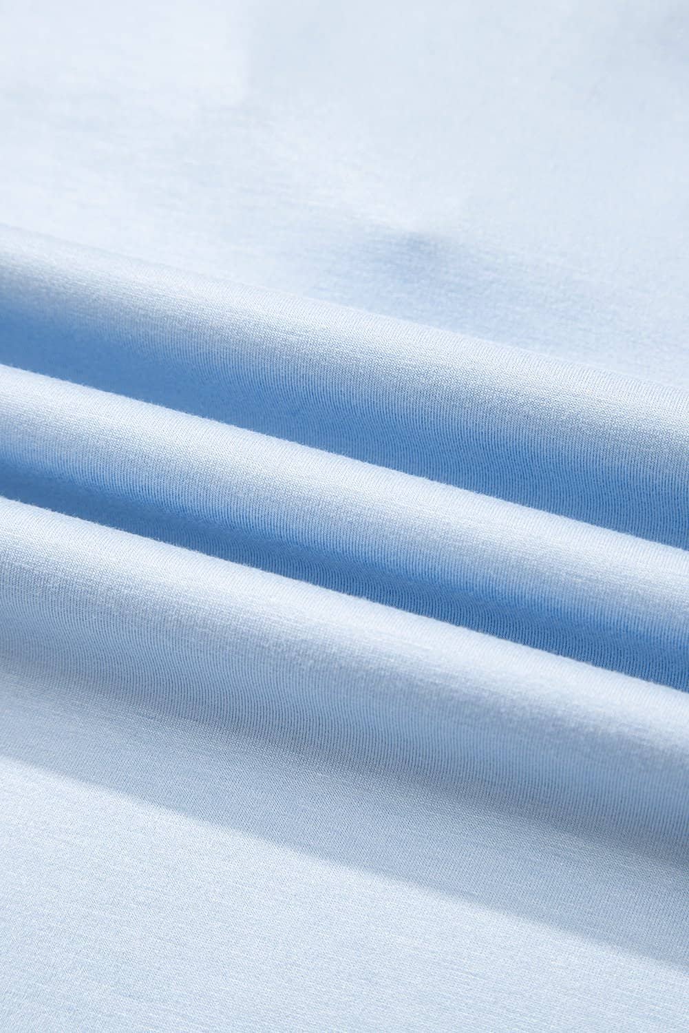 Beau Blue Color Contrast Ruffled Sleeve Collared V Neck Blouse