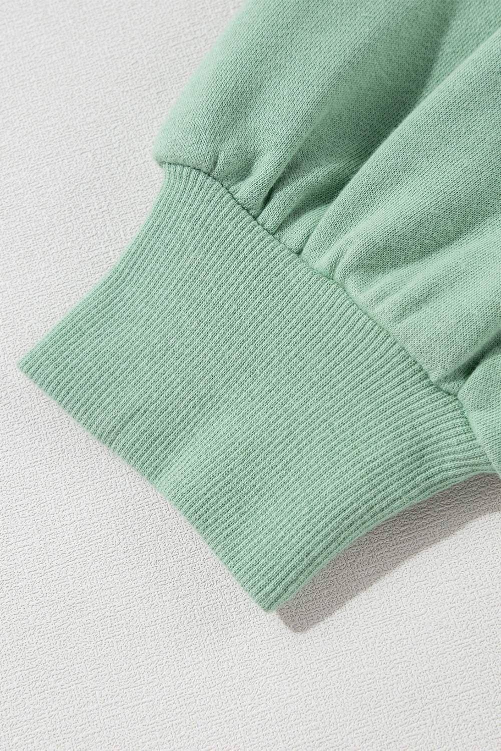 Moonlight Jade Rainbow Striped Sleeve Crew Neck Loose Sweatshirt