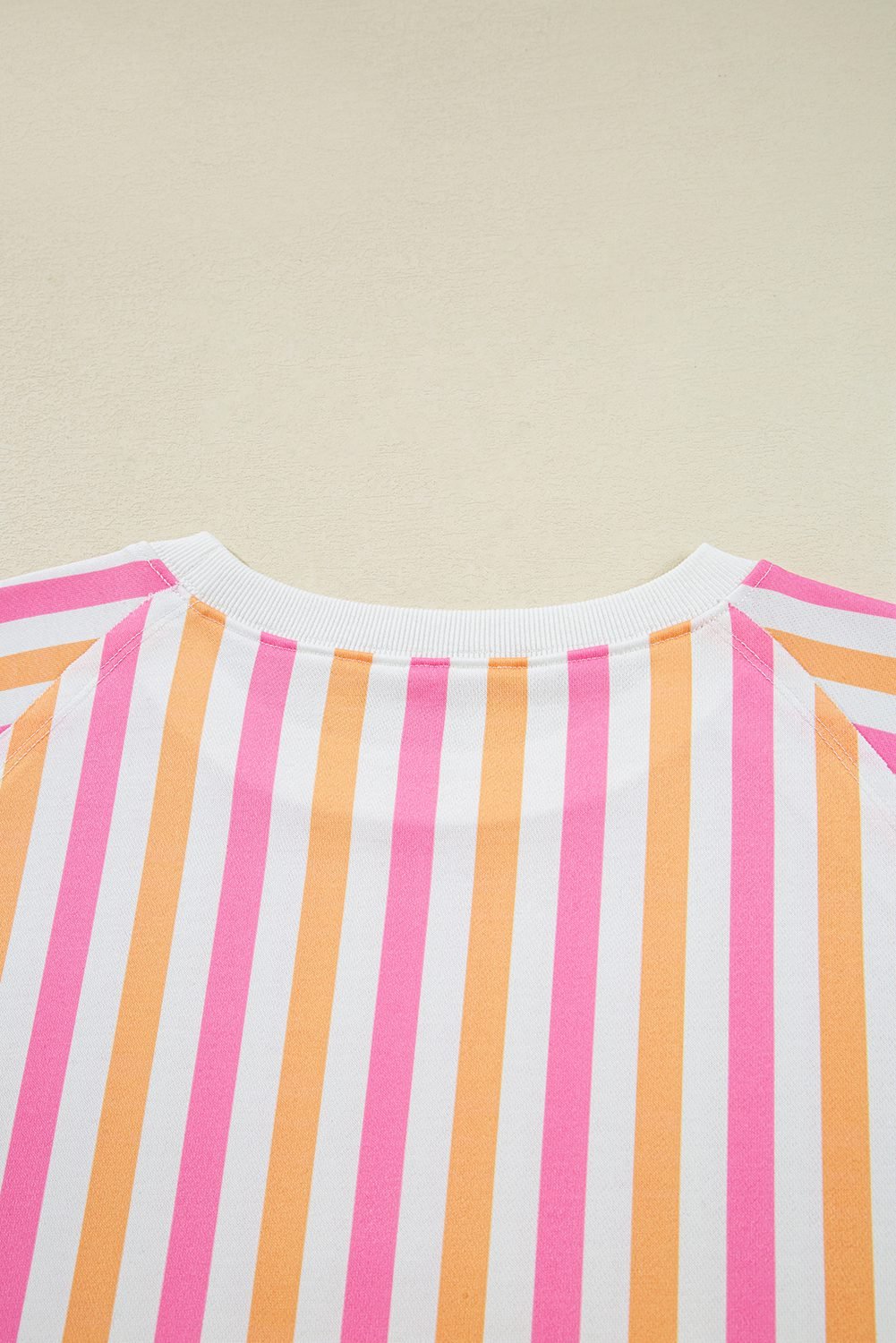 Pink Stripe Drop Shoulder Half Sleeve Loose Tee And Shorts Casual Set