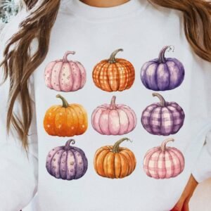 Beige Thanksgiving Halloween Pumpkin Graphic Pullover Sweatshirt