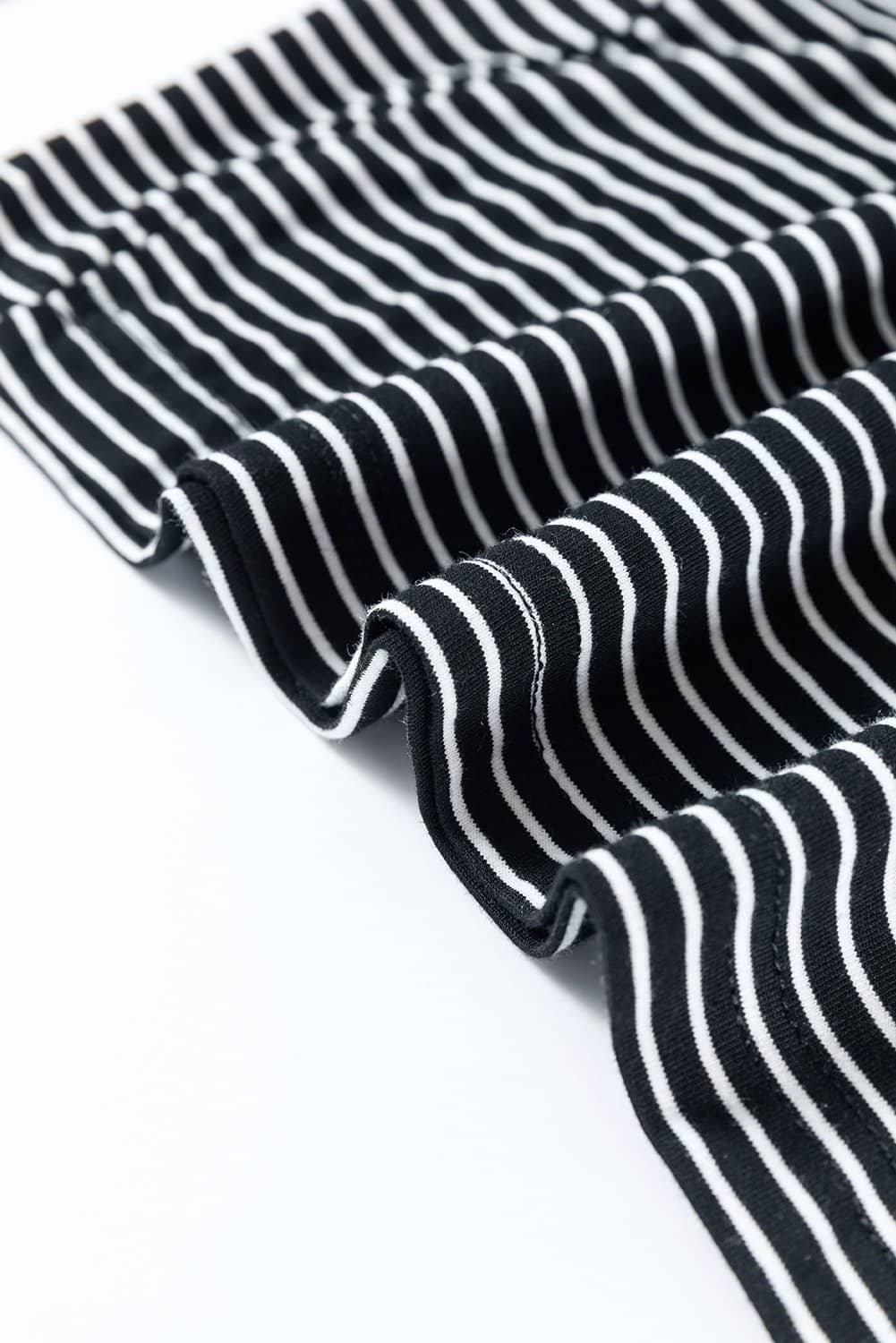 Black White Striped Print Buttoned Wide Leg Sleeveless Jumpsuit