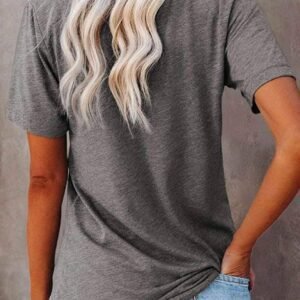 Be Kind Leopard Heart Shape Print Short Sleeve T-Shirt