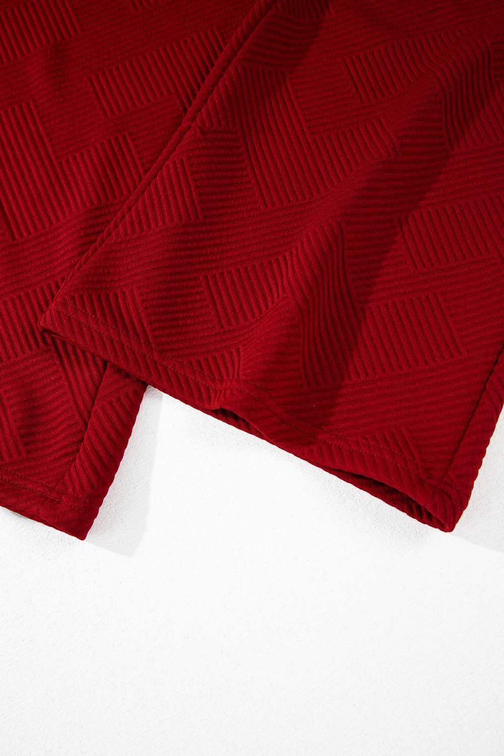 Red Dahlia Textured Loose Fit T Shirt And Drawstring Pants Set