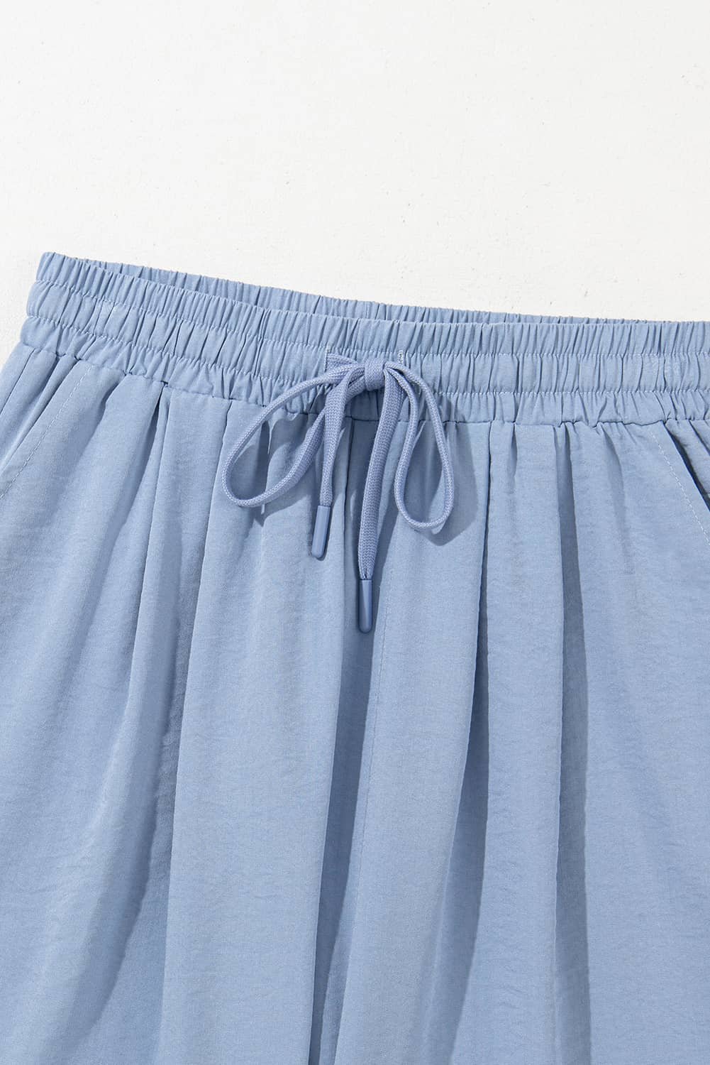 Myosotis Drawstring Elastic Waistband Pleated Loose Pants