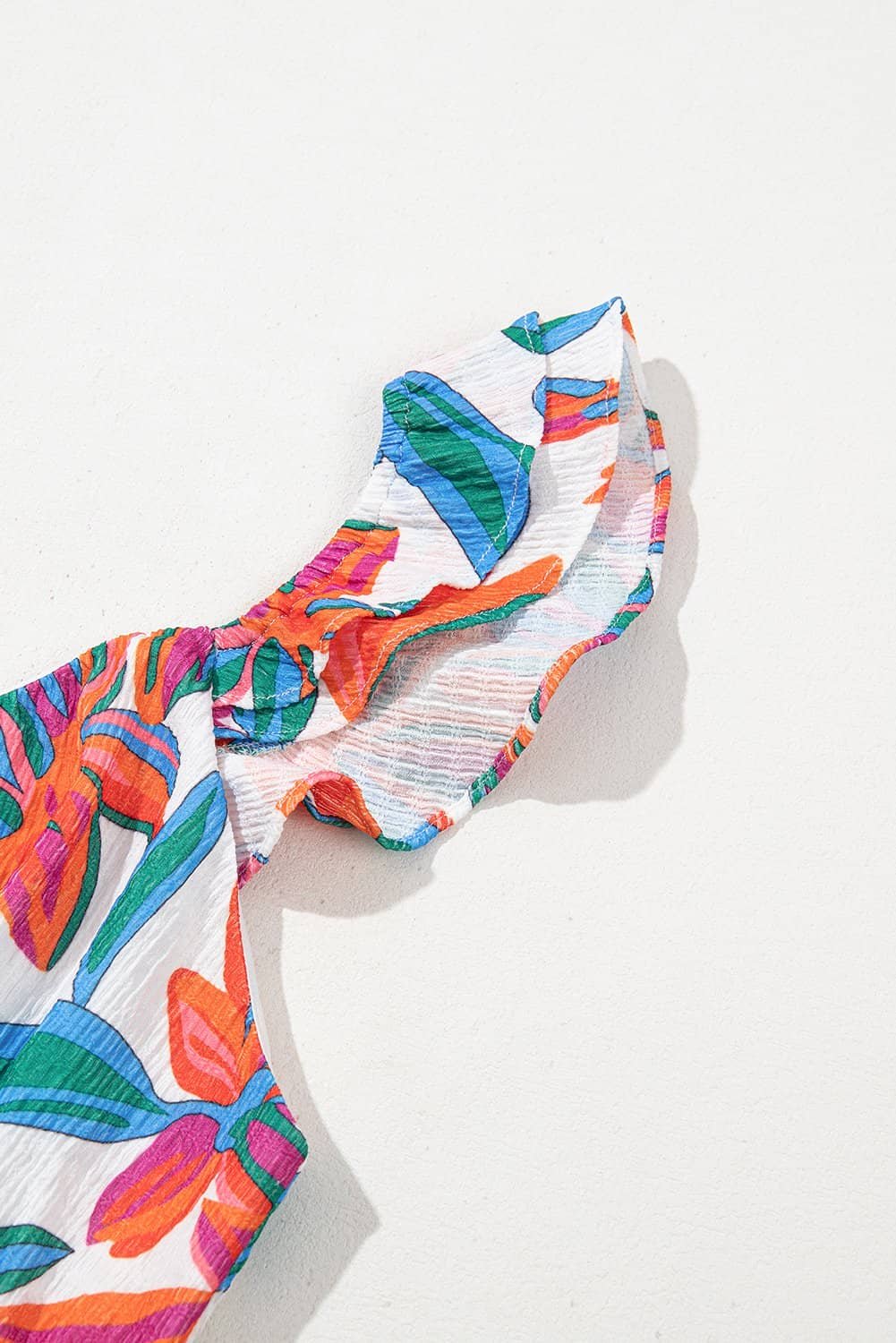 Red Boho Floral Ruffled Strap V Neck Maxi Dress