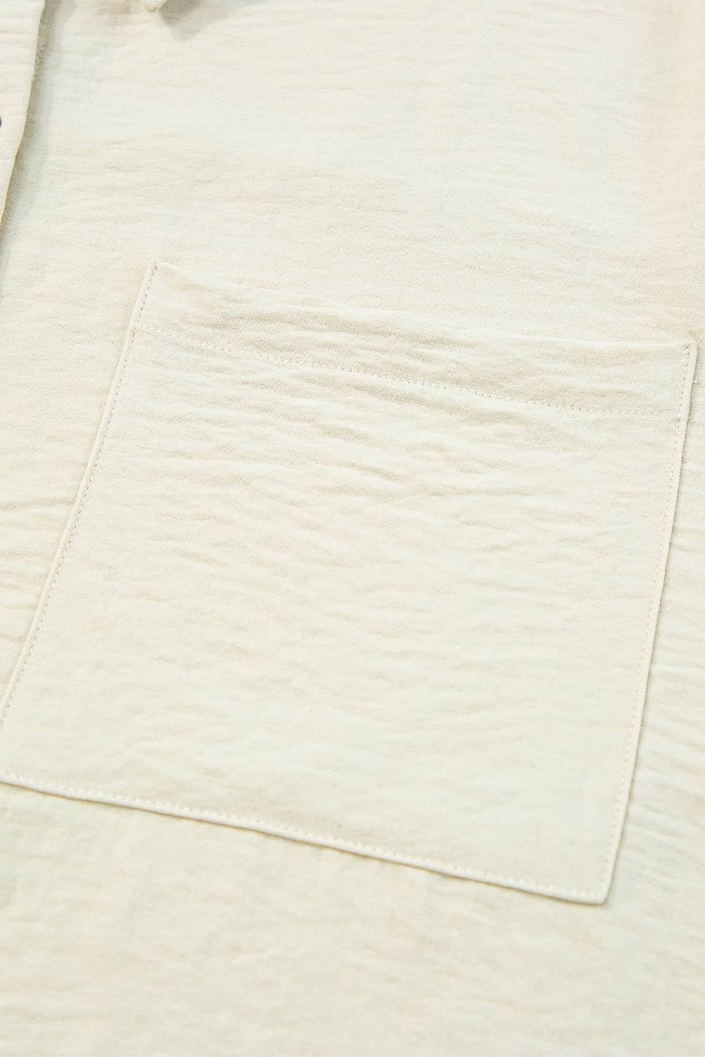 Beige Pure Color Patch Pocket Shirt