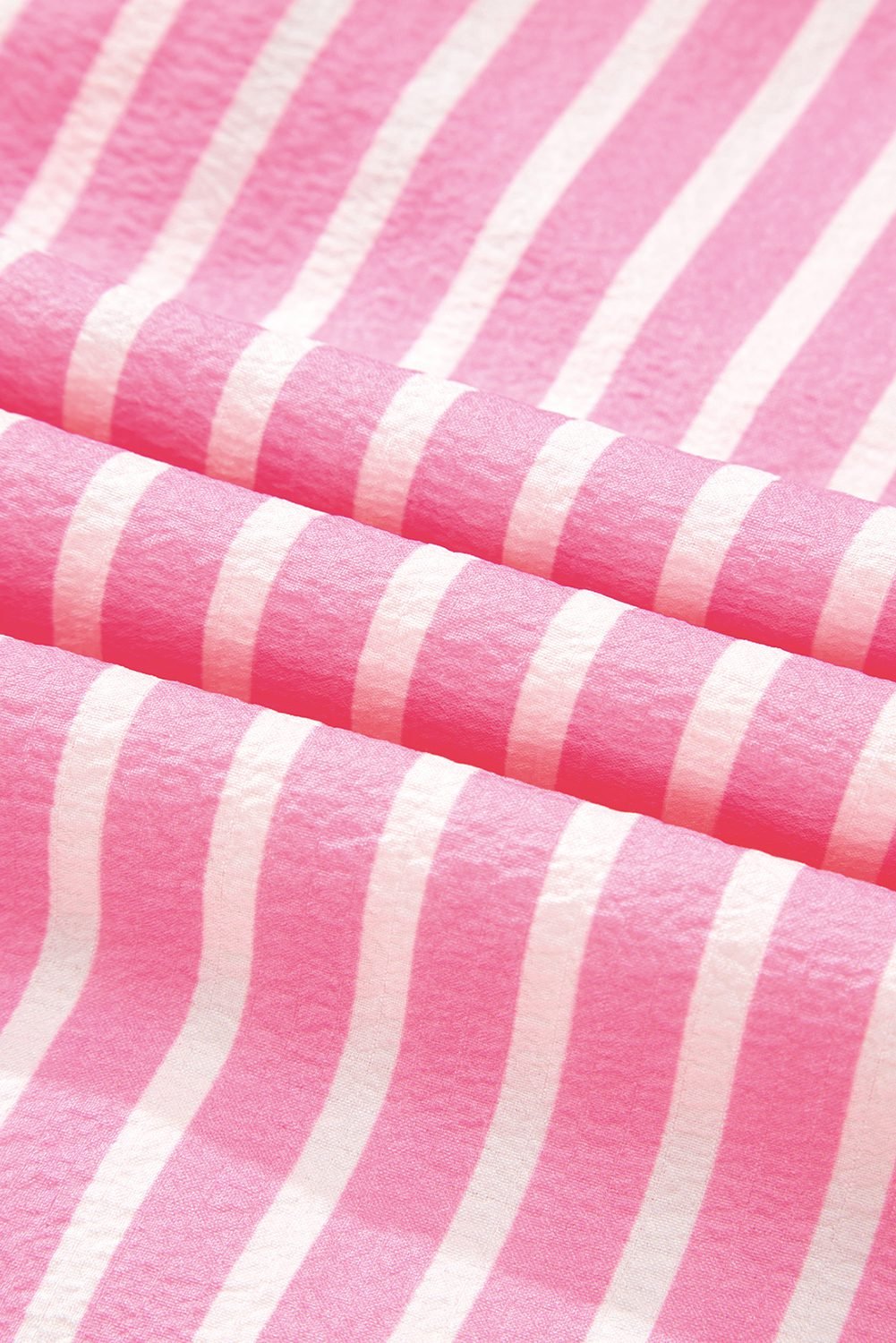 Pink Stripe Buttoned Front Long Sleeve Top And Pants 2 Piece Sleepwear