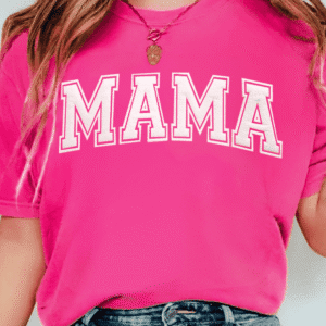 Rose Red Mama Graphic Crew Neck Tee