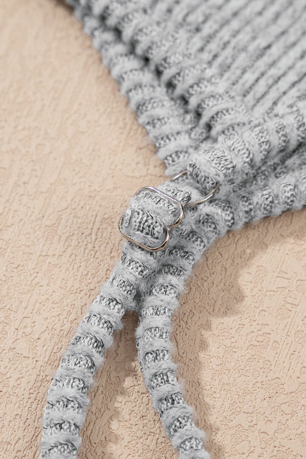 Light Grey 3 Pieces Rib Crop Camisole Matching Shorts Lounge Set With Cardigan