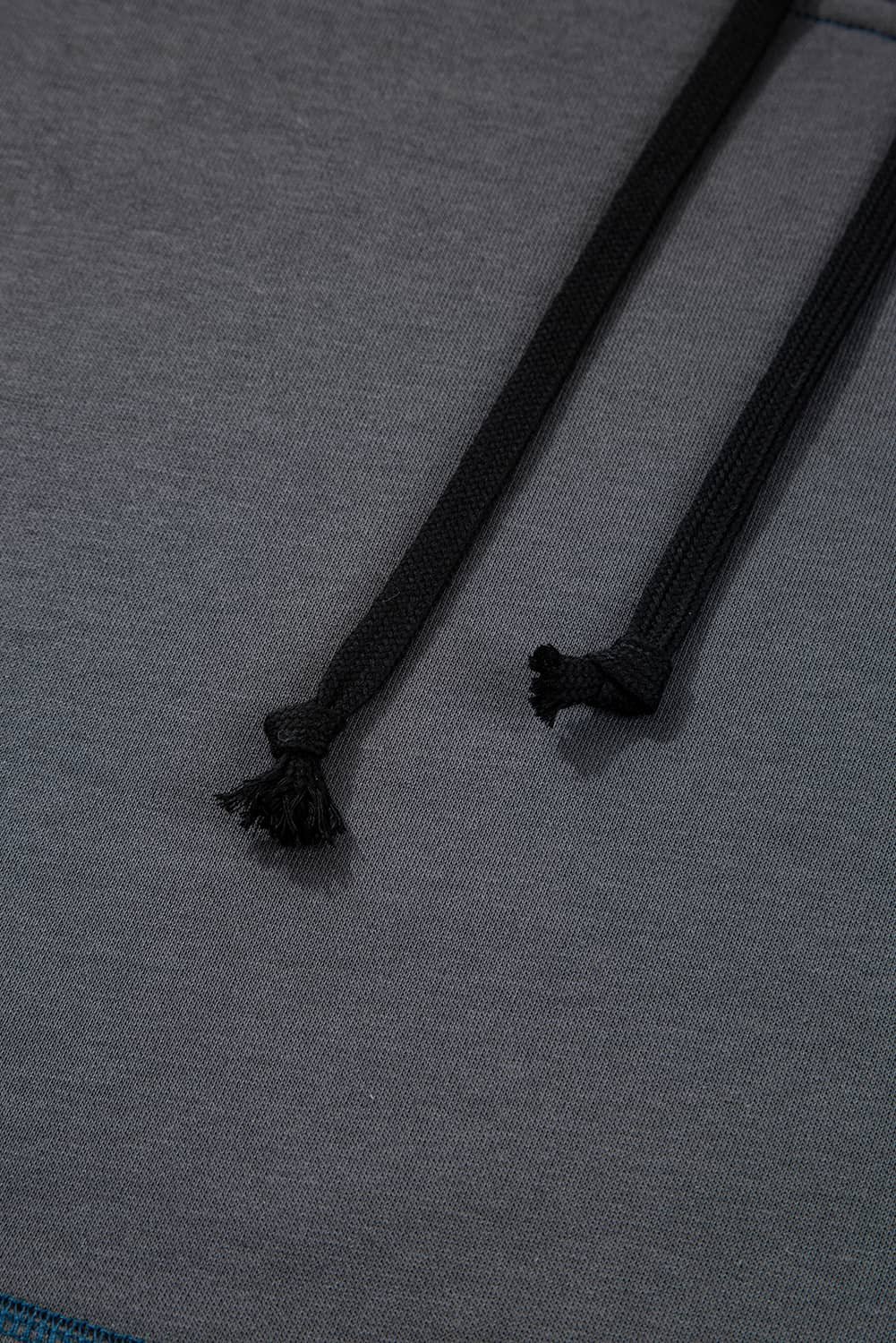 Carbon Grey Star Patchwork Contrast Stitching Mineral Wash Kangaroo Pocket Vintage Hoodie